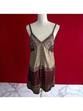 SYNERGY Vintage Burgundy Gold y2k 90s Dress Size Large